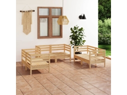 Vidaxl 6 Pcs Conjunto Lounge De Jardim Pinho Maciço