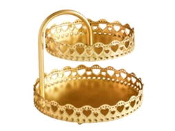 Prato Decorativo LAXISCREED para Biscoitos de Casamento de Ouro Cobre de Camada Dupla