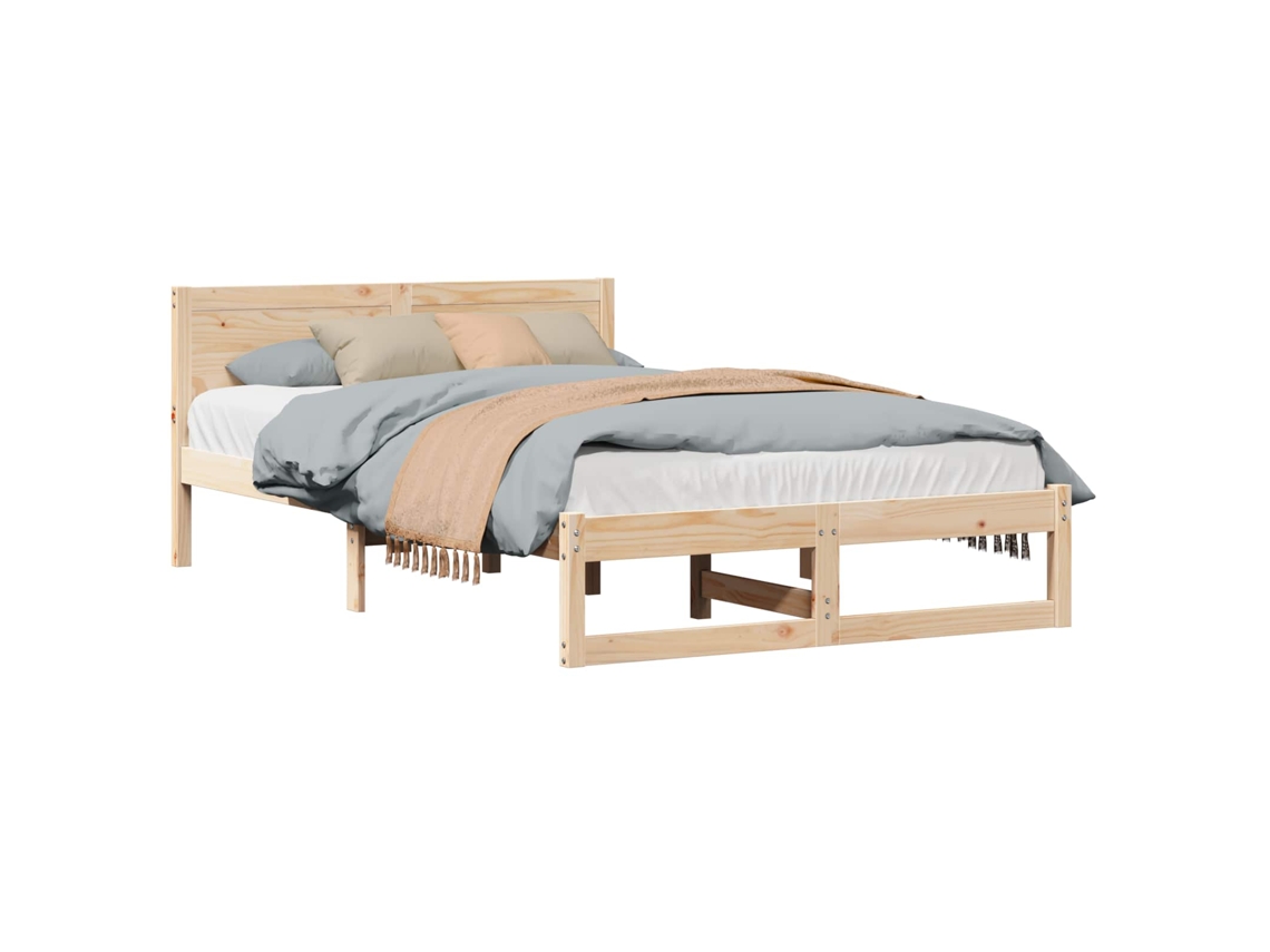Estrutura da Cama com Cabeceira Natural 140 X 190 Cm MAISON EXCLUSIVE