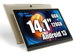 Tablet Meswao B1 Android 13 De 14,1" – 6 Gb De Ram, 128 Gb, 10000 Mah 15w, Câmeras De 13 Mp + 5 Mp, Wi-fi E Bluetooth, Usb Tipo C, Tela Ips 1920x1080,