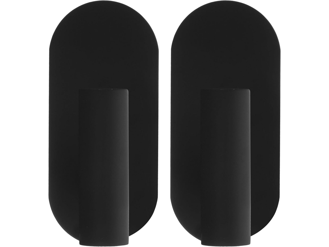 Conjunto De 2 Ganchos Para Toalha Em Aço Inoxidável Preto, Formato Oval E Acabamento Fosco, Ideais Para Banheiros