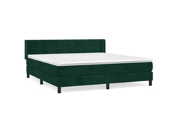 Cama com Molas/colchão 180x200 Cm Veludo Verde escuro MAISON EXCLUSIVE