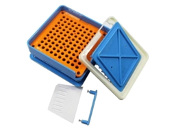Máquina de Encher Cápsulas 100 Buracos com Prato Ajustável Diy 00 Azul Plástico