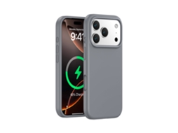 (cinza Carvão, Iphone 17 Pro Max) Capa Magnética Para Iphone, Em Silicone Líquido De Cor Sólida, Proteção Em Peça Única.