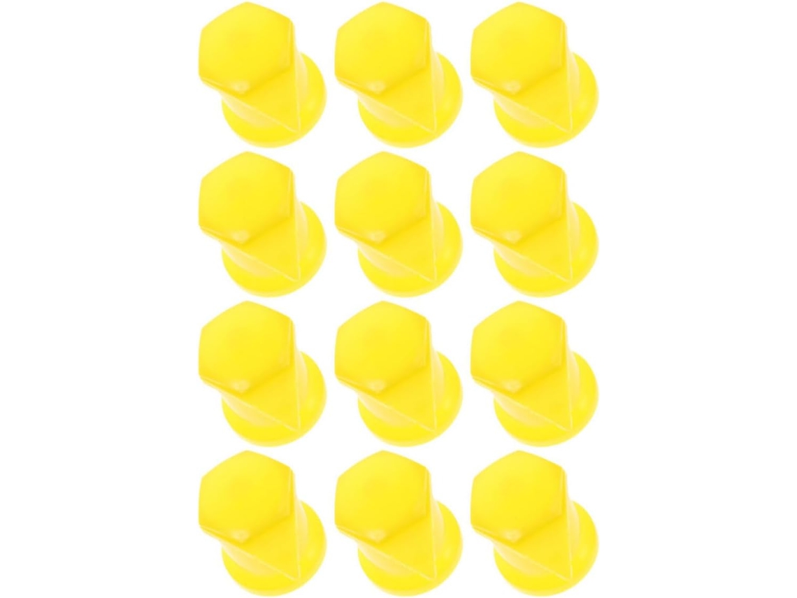 Indicadores Universais De Porca De Roda De 33 Mm Em Plástico Amarelo Com Tampa.