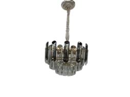 Candeeiro De Teto Pendente Cristal 8 Luzes E14 200w 55x55x23cm