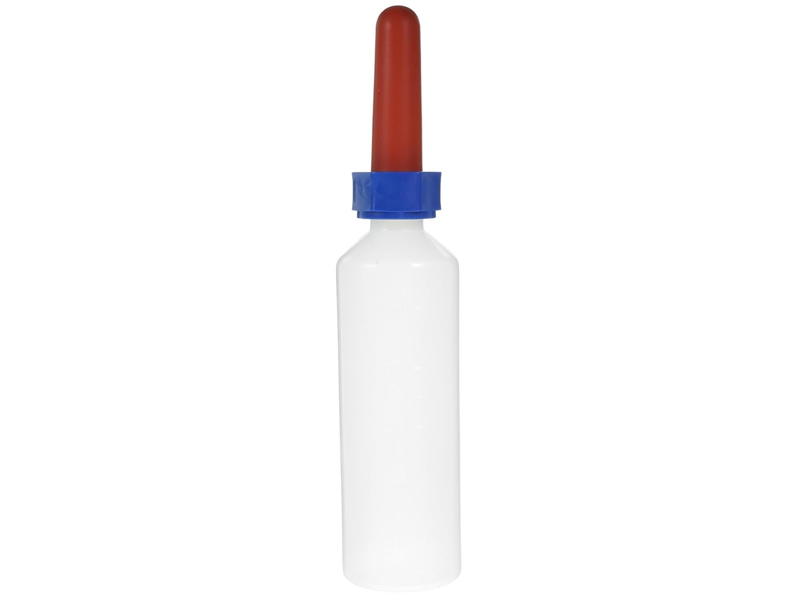 Mamadeira Para Bezerro De 500ml Em Plástico Branco E Silicone Com Bico.