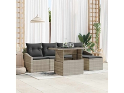Vidaxl Conjunto De Sofá De Jardim 6 Unid. Cinza Claro E Cinza Escuro