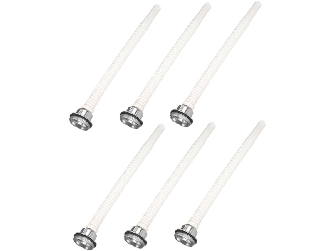 Conjunto de 6 peças de reposição flexíveis para mangueira de drenagem de gasolina.