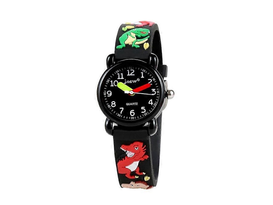 Jnew A335-86172 Relógio Infantil Fofo De Dinossauro 3d Com Pulseira De Silicone À Prova D'água E Movimento De Quartzo