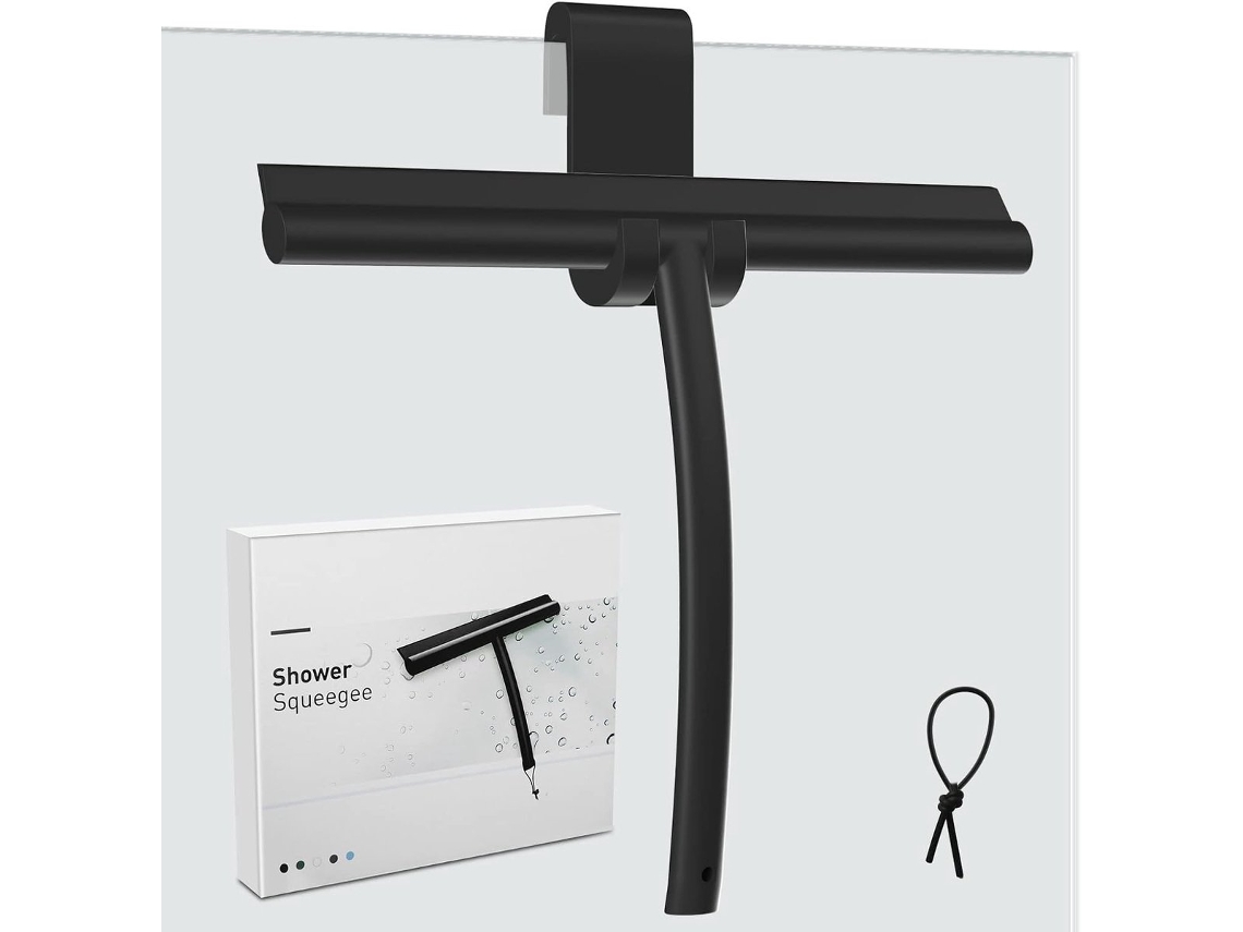 Rodo De Chuveiro Preto Com Silicone, Núcleo De Aço Inoxidável Para Vidro E Janela De Carro