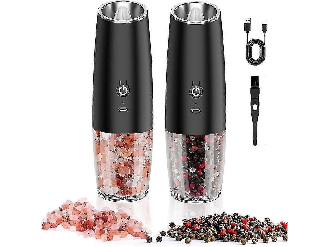 Conjunto De 2 Moedores Elétricos Sal E Pimenta, Com Base