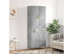 Vidaxl Armário Alto 69,5x34x180 Cm Derivados De Madeira Cinza Cimento