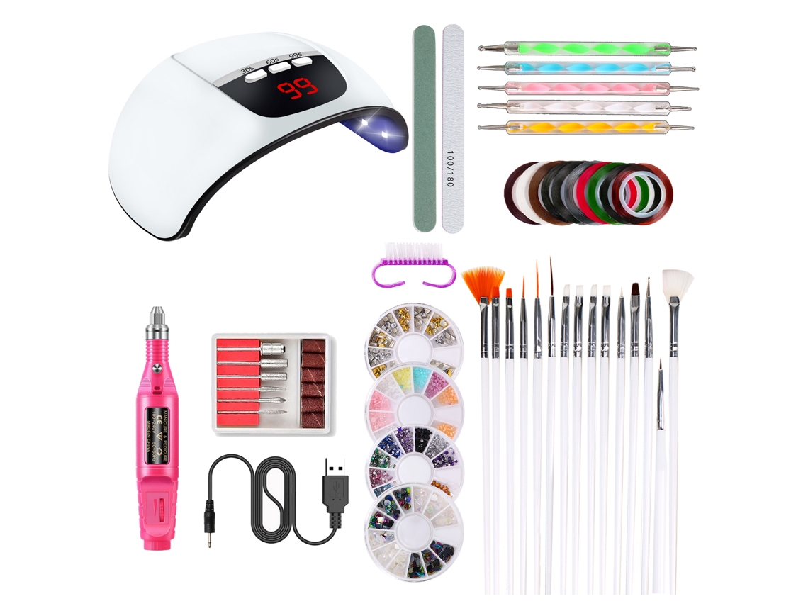 Kit De Ferramentas De Manicure (lâmpada Para Unhas De 54w, Branco) Eoocoo