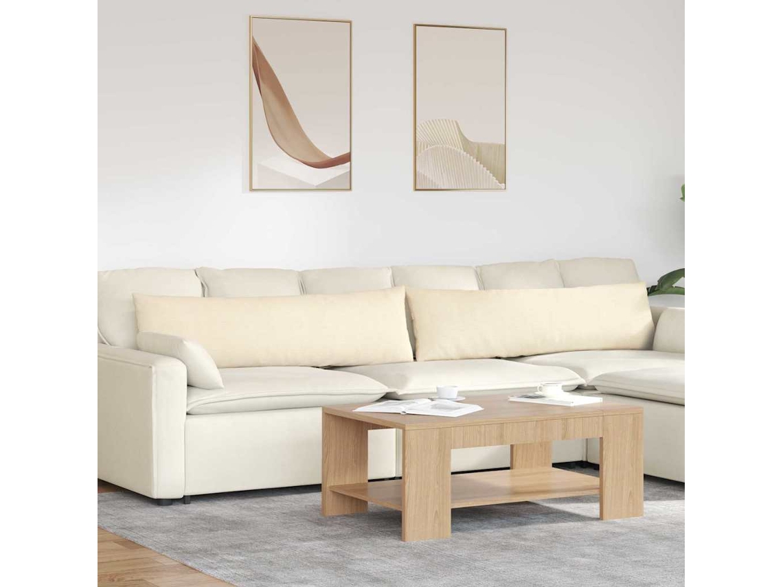Vidaxl Travesseiros De Sofá 2 Pcs Creme 145 X 40 Cm