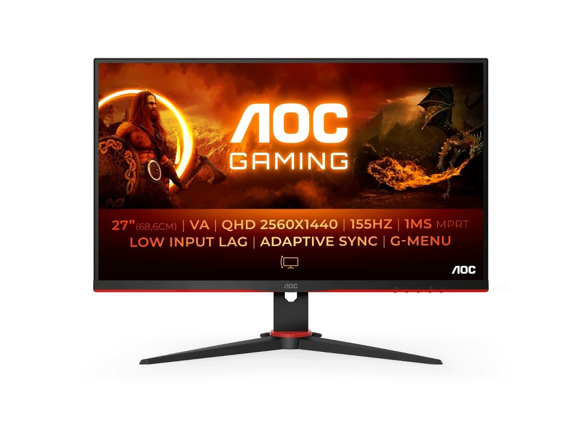 Monitor AOC Gaming Q27G2E/BK (Preto/Vermelho - VA - 27" - Quad HD - Tomada EU - 1 ms)