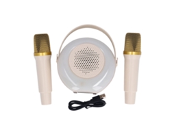 Mali mini Máquina de Karaokê Portátil Bluetooth com 2 Microfones Sem Fio para Crianças