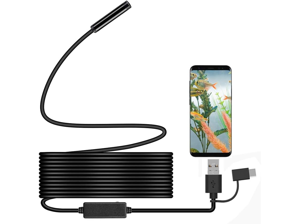 Câmera Endoscópica, Hd, 5 M, Otg, Com À Prova D'água, Para Inspeção E Manutenção, Compatível Com Android