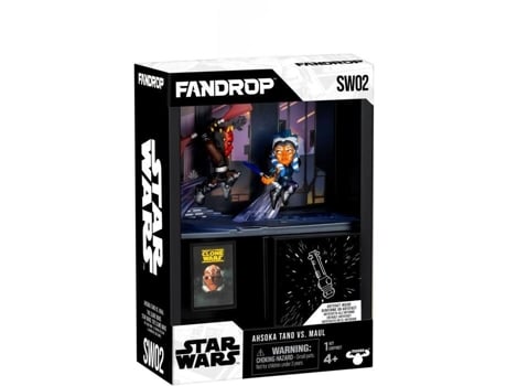 Figurine Fandrop X Star Wars Darth Maul Vs Ahsoka Vitrine Com Cena Culta Mini Pôster 18 Cm