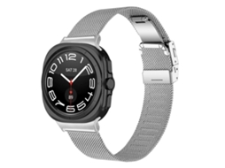 Pulseira De Metal Milanesa Com Fivela De Tartaruga Para Samsung Galaxy Watch Ultra 47mm / Ultra 2025