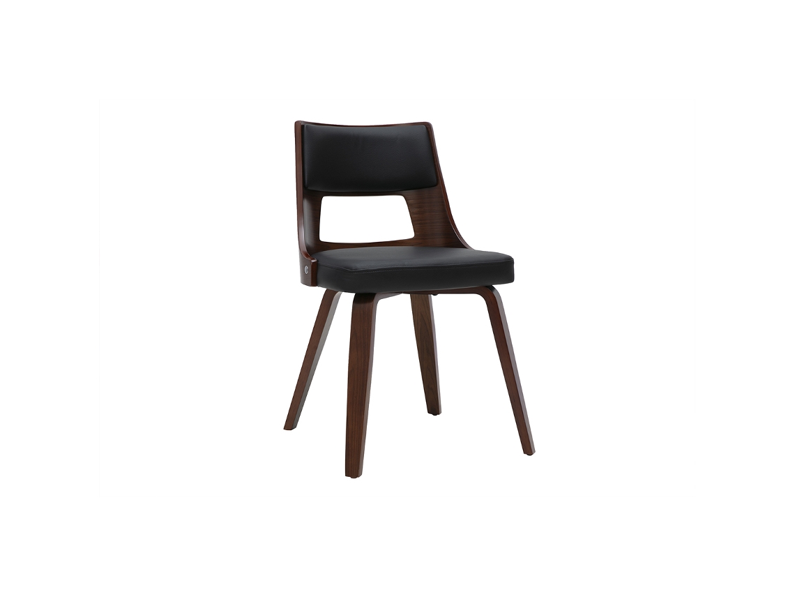 Silla Vintage Negra Y Madera Oscura Garbo Miliboo