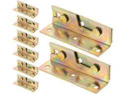 Kit De Ferragens Para Estrutura Cama Com 8 Peças, Dobradiças De Ferro Dourado Reforçadas Para Fácil Instalação E Uso