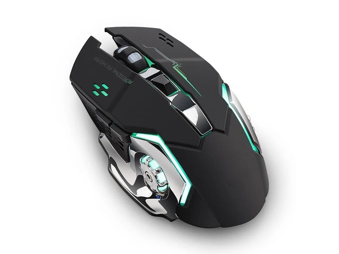 Rato YIZHOOD X8 Carregamento sem fio Gaming Mute Backlit Mecânico Óptico Acessórios de Computador para PC Laptop preto