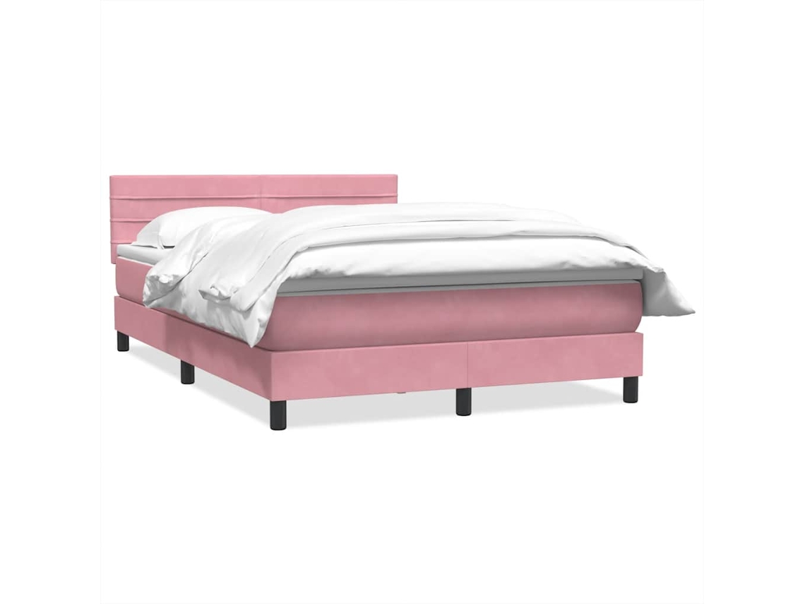 Cama com Molas/colchão 160x220 Cm Veludo Rosa MAISON EXCLUSIVE