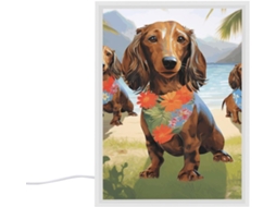 Abajur De Mesa Quarto, Em Formato De Salsicha, Com Pintura Tropical, Pequeno Abajur Quarto, Sala De Estar