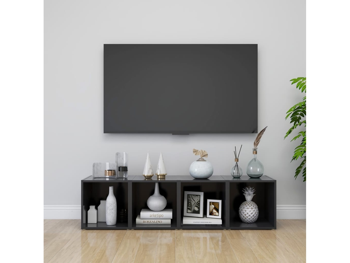 Vidaxl Móveis de Tv 4 Pcs 37x35x37 Cm Derivados de Madeira Cinzento