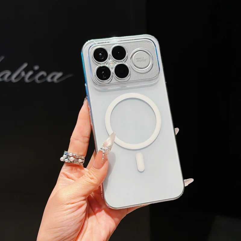 Capa Magnética Transparente Para Celular (redmi Poco X8 Pro Branco), Dissipação De Calor, Carregamento Sem Fio Em Pc.