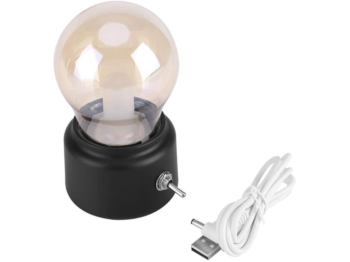 Raguso Creative Retro Night Light Light USB Recarregável LED LUDER LUDER DE ENERGIA Lâmpada Lâmpada Decorativa Lâmpada de Câmara Lâmpada (É »è²) SLD
