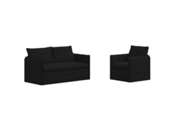 Maison Exclusive - Conjunto De Sofás 2 Unid. Preto Tecido