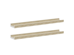 Prateleiras de Parede 2 Pcs 60x9x3 Cm Branco e Carvalho Sonoma MAISON EXCLUSIVE