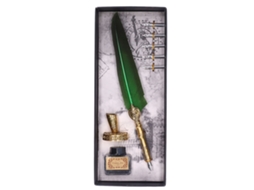 Pluma De Pluma Vintage Exquisita Acero Inoxidable Escribe Suave Resistente Al Desgaste Verde