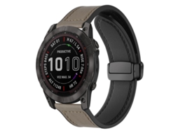 Bracelete Para Garmin Fenix 8 / 7x / 6x / 5x (26mm) - Silicone Magnético - Padrão Crazy Horse Taupe