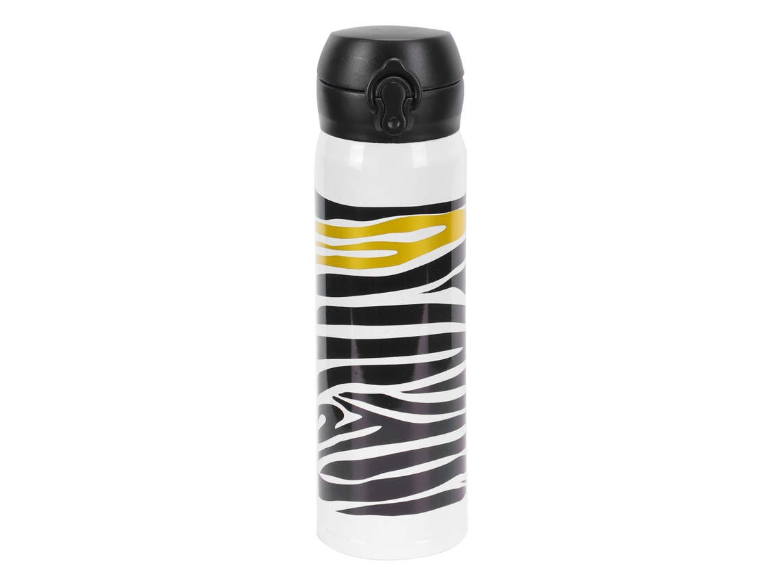 Botella de Vacío Portátil Con Tapa Desmontable para Niños Niñas Interior Exterior Patrón Negro Blanco