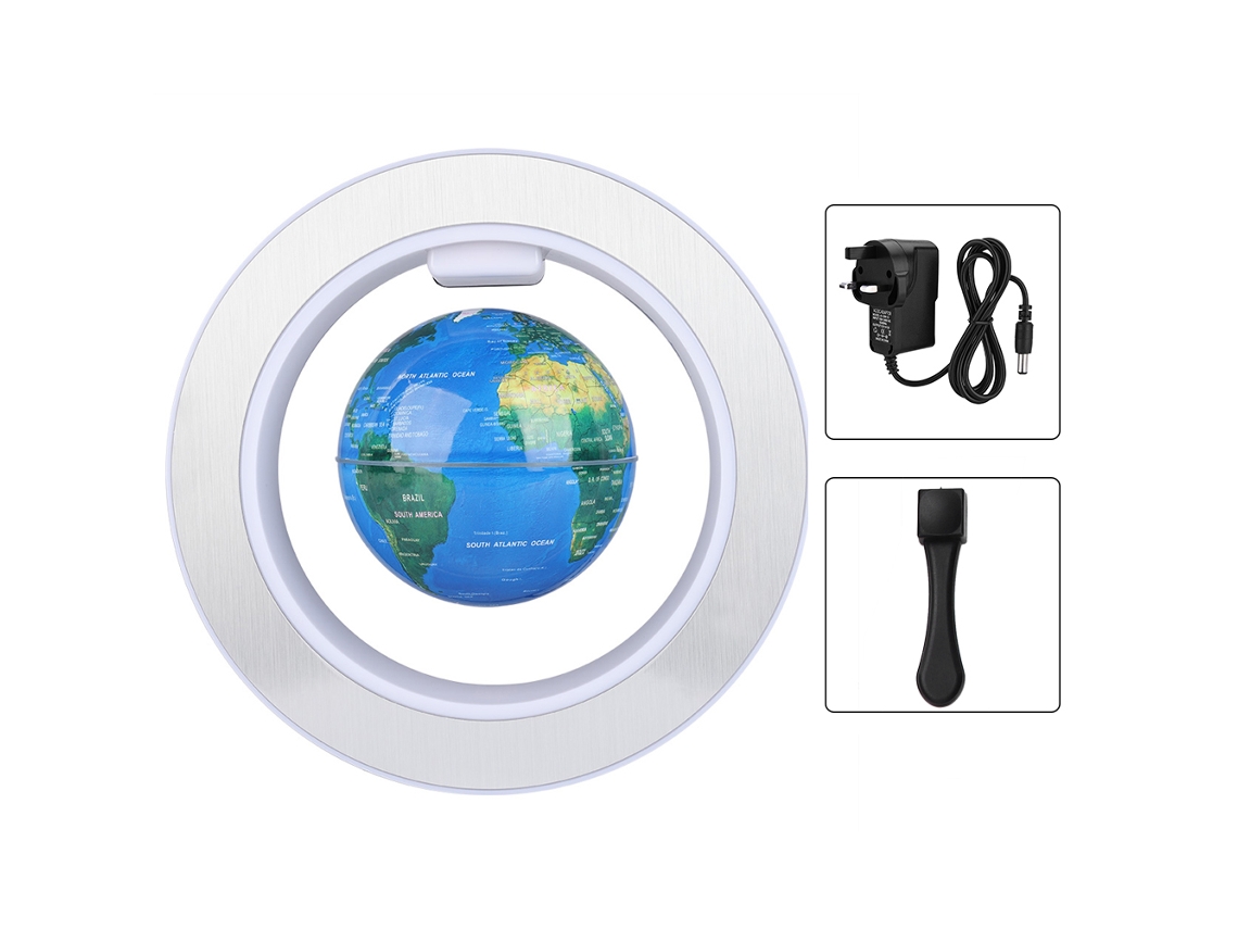 Globo Flutuante Magnético Rotativo com Led 4.3pol Decoração Home Office Presente Natal