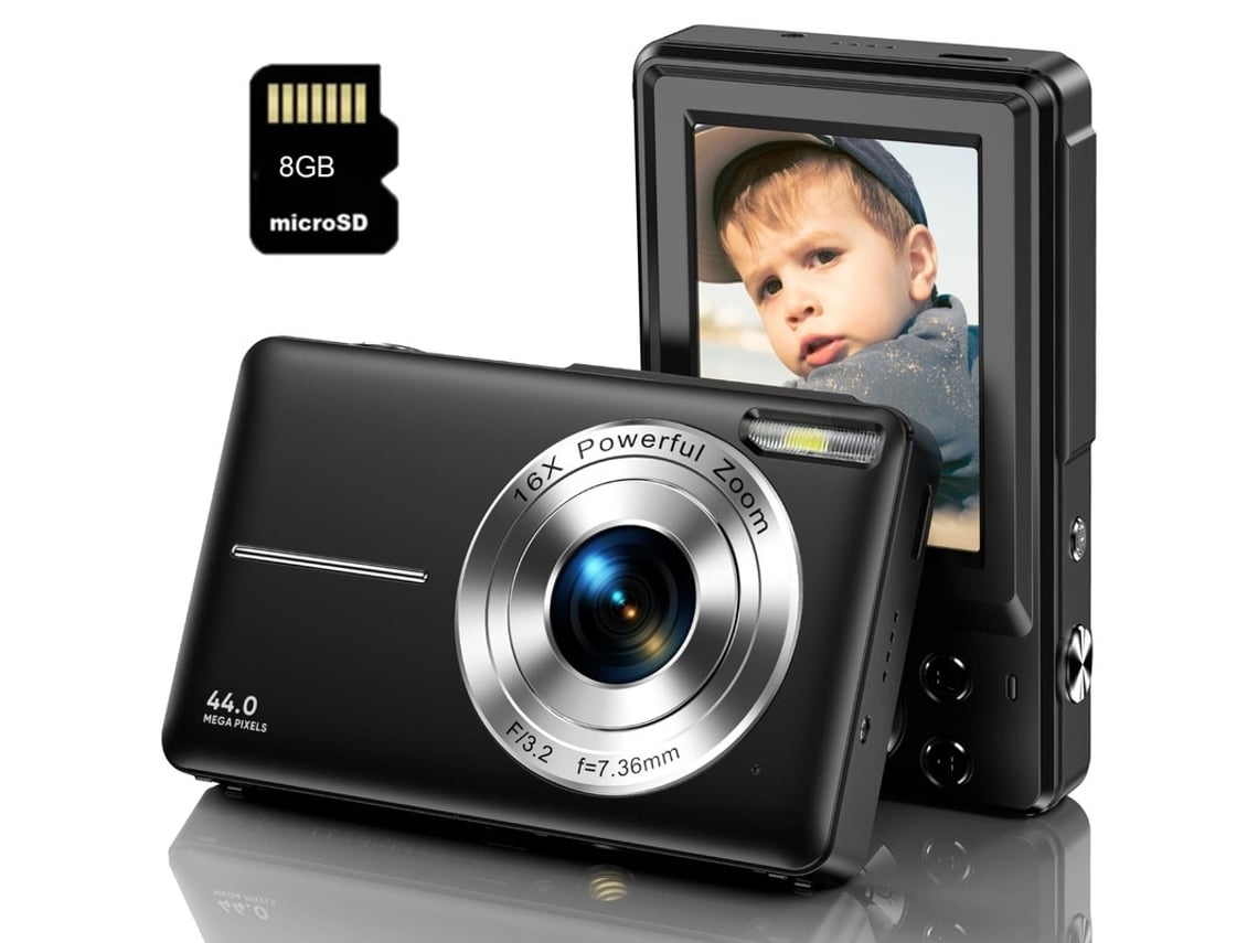Câmera Compacta Digital  Dc403 Nível De Entrada De Crianças Presentes Câmera Fhd 44mp Zoom 16x 2.4 Poldas Tela 8gb Preto*