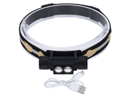Farol de Cabeça Led Recarregável Usb Ajustável Resistente À Água para Camping e Caça Ao Ar Livre S/MARCA