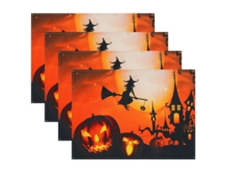 2026 set de 4 Manteles de Halloween para Mesa, Decoración de Cocina Y Hogar, Resistente Al Calor, Lavable