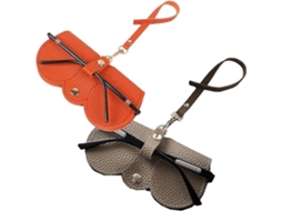 Bolsa para Óculos de Sol Fina e Portátil em Pele Cores: Laranja Cáqui 2 Unid. TRANTECH