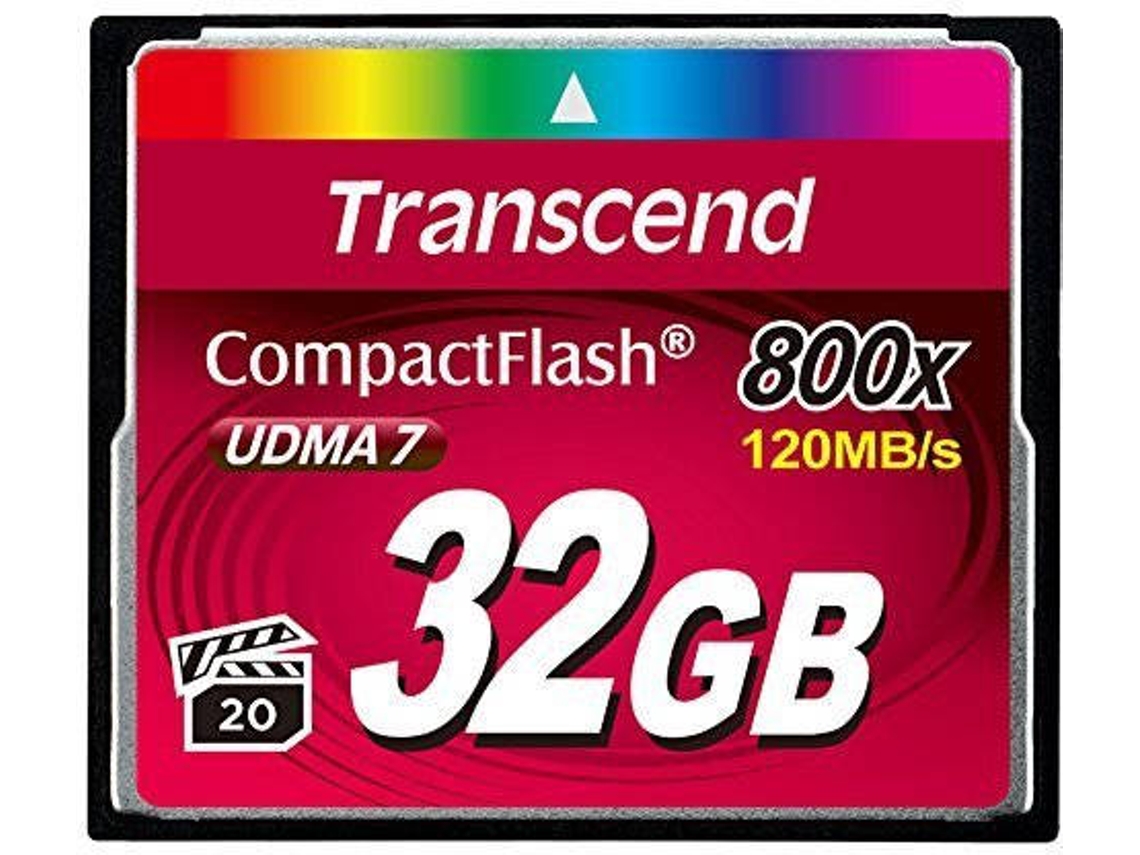 Cartão Memória CompactFlash TRANSCEND TS32GCF800 (32 GB - 120 MB/s)