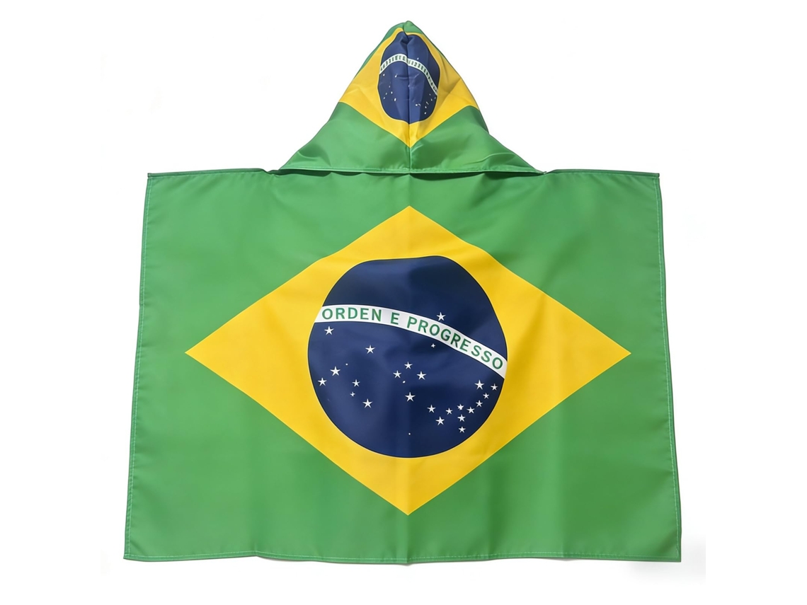 Kit Acessório Torcedor Futebolcapa Bandeira Brasil Tamanho Único , Item de Incentivo para Jogos Esportivos (3x5 Pés)