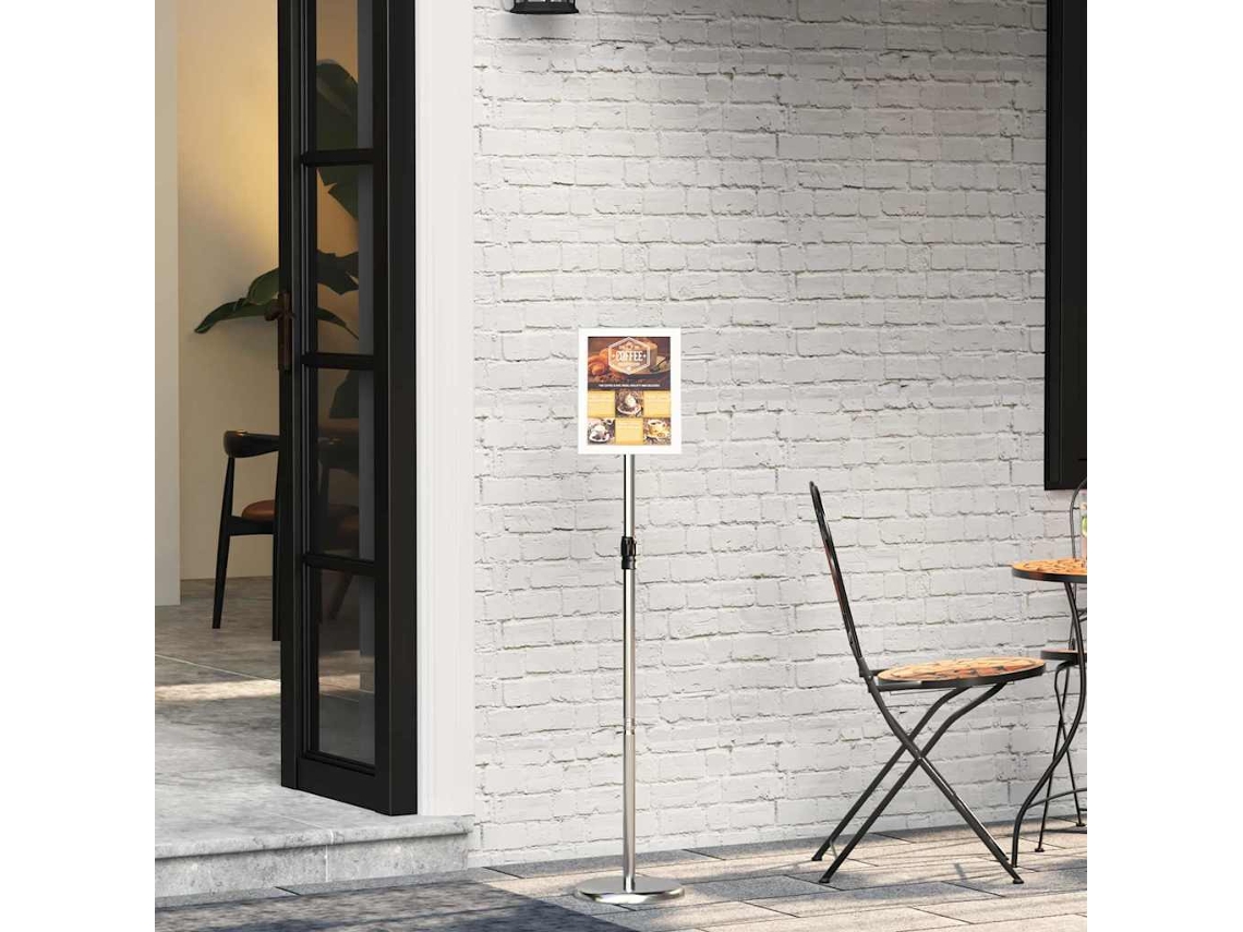 Vidaxl Displays De Feira Prateado 25 X 25 X 125 Cm Alumínio