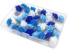 Tachinhas de Parede Genéricas, 30 Peças, Decorativas, em Formato Rosa, Com Estojo