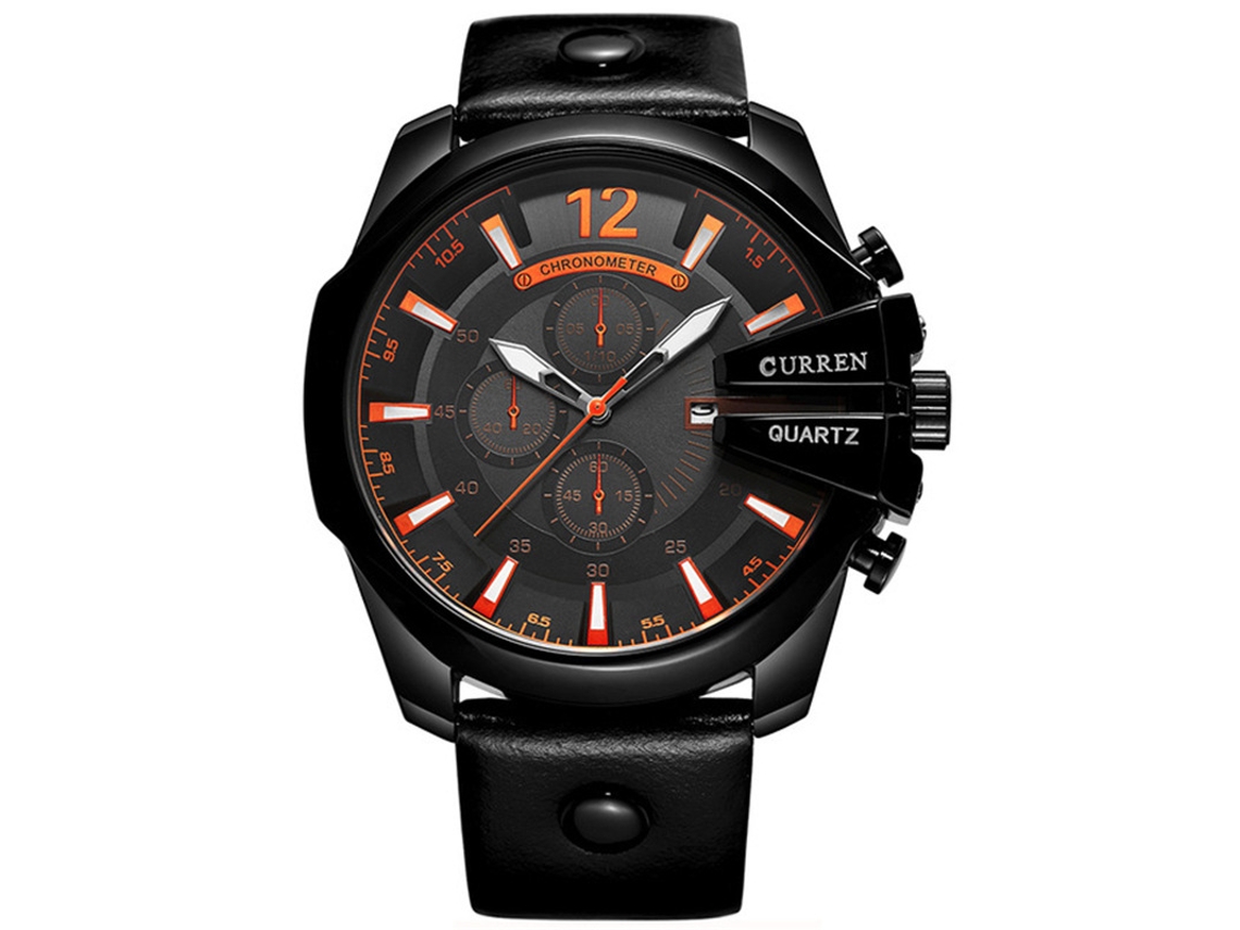 Relógio Masculino para Negócios, Relógio Casual com Pulseira de Couro e Movimento de Quartzo, Relógio de Pulso Masculino MDUG