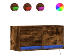 Móvel de Parede P/ Tv com Luzes Led Carvalho Fumado MAISON EXCLUSIVE (80x31x35 cm)