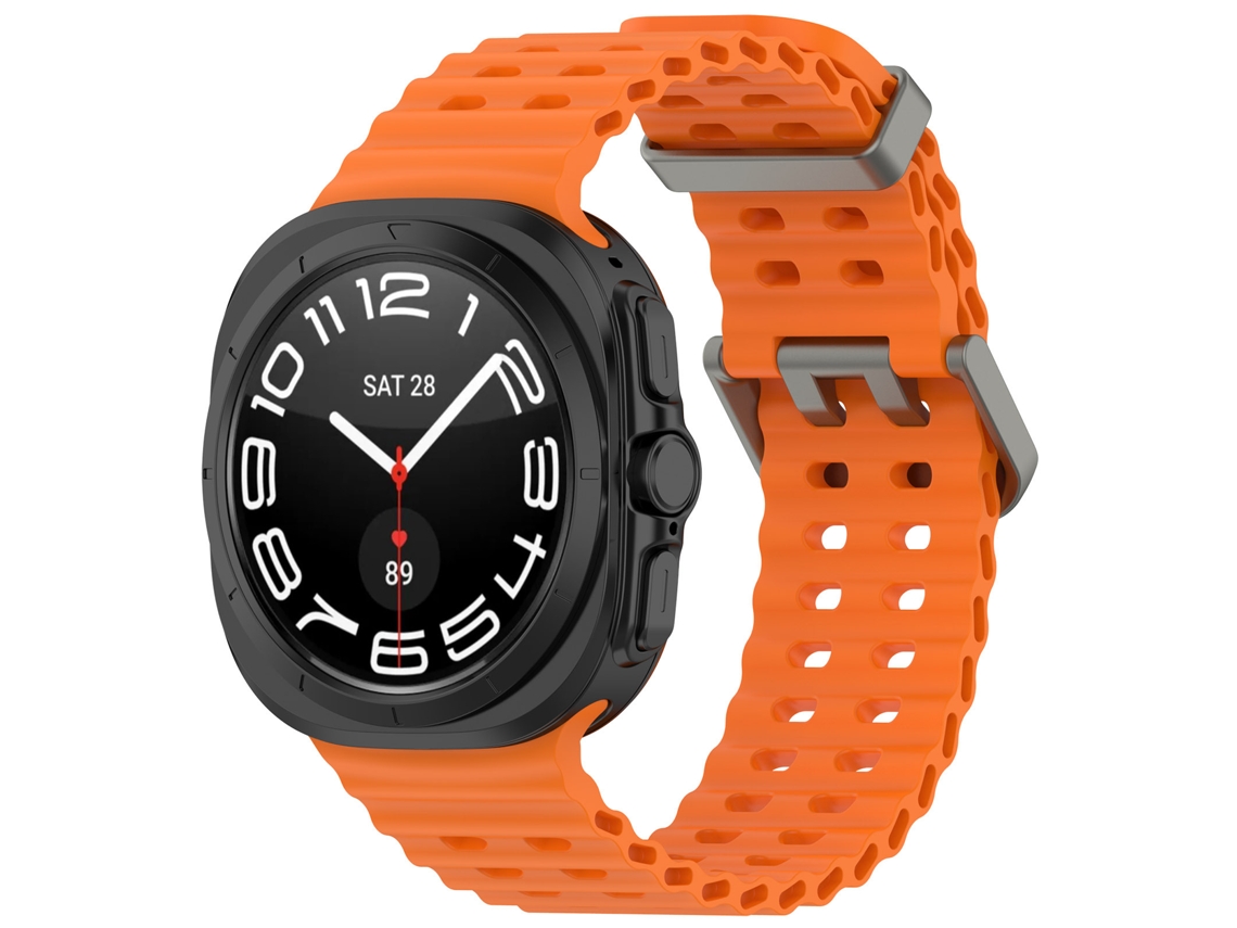 Pulseira de silicone laranja para Samsung Galaxy Watch Ultra2 47mm