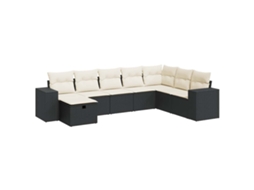 Garden Sofa Set, Garden Sofa Sets Vidaxl Preto Rattan / Vime (n/a)
